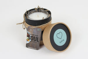 Handcrafted LOVE Scented Soy Candle 8oz with Gift Box -  Smooth, Light And Citrusy Candle Made with Essential Oils - Spirit Spice